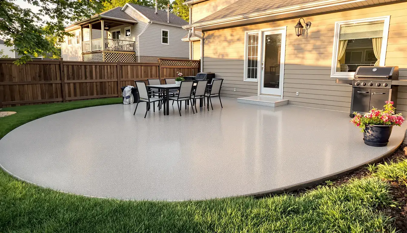 Concrete patio installation at a Kansas City area residential property