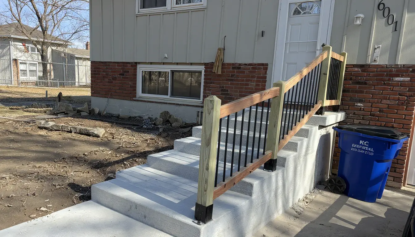 Concrete crack repair and resurfacing project in the Kansas City area