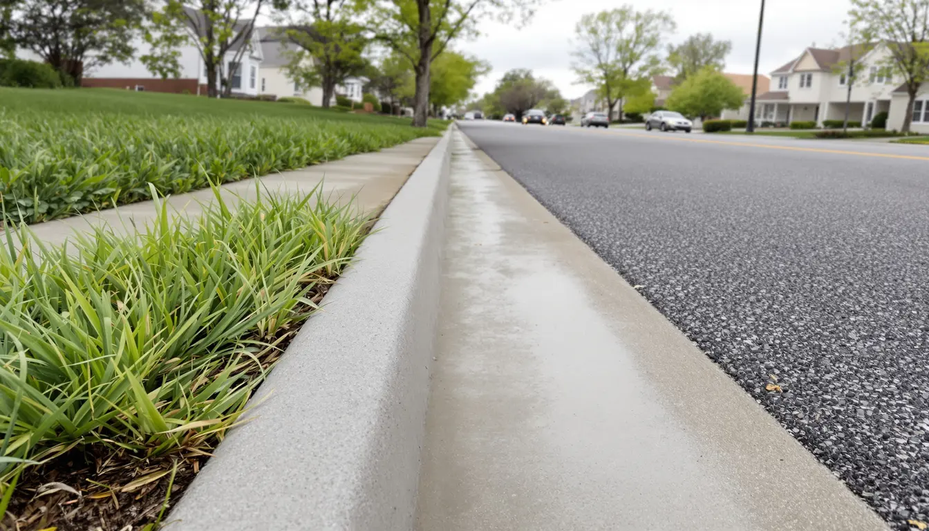 Concrete curb and gutter installation at a Kansas City area commercial property